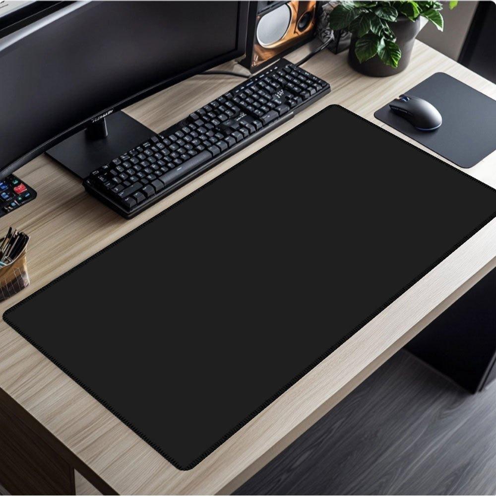 XXL Mouse Pad Black Mousepad Gamer Lager Computer PC Desk Mat Keyboard Anime Office Carpet Playmat Kawaii Extended Rug