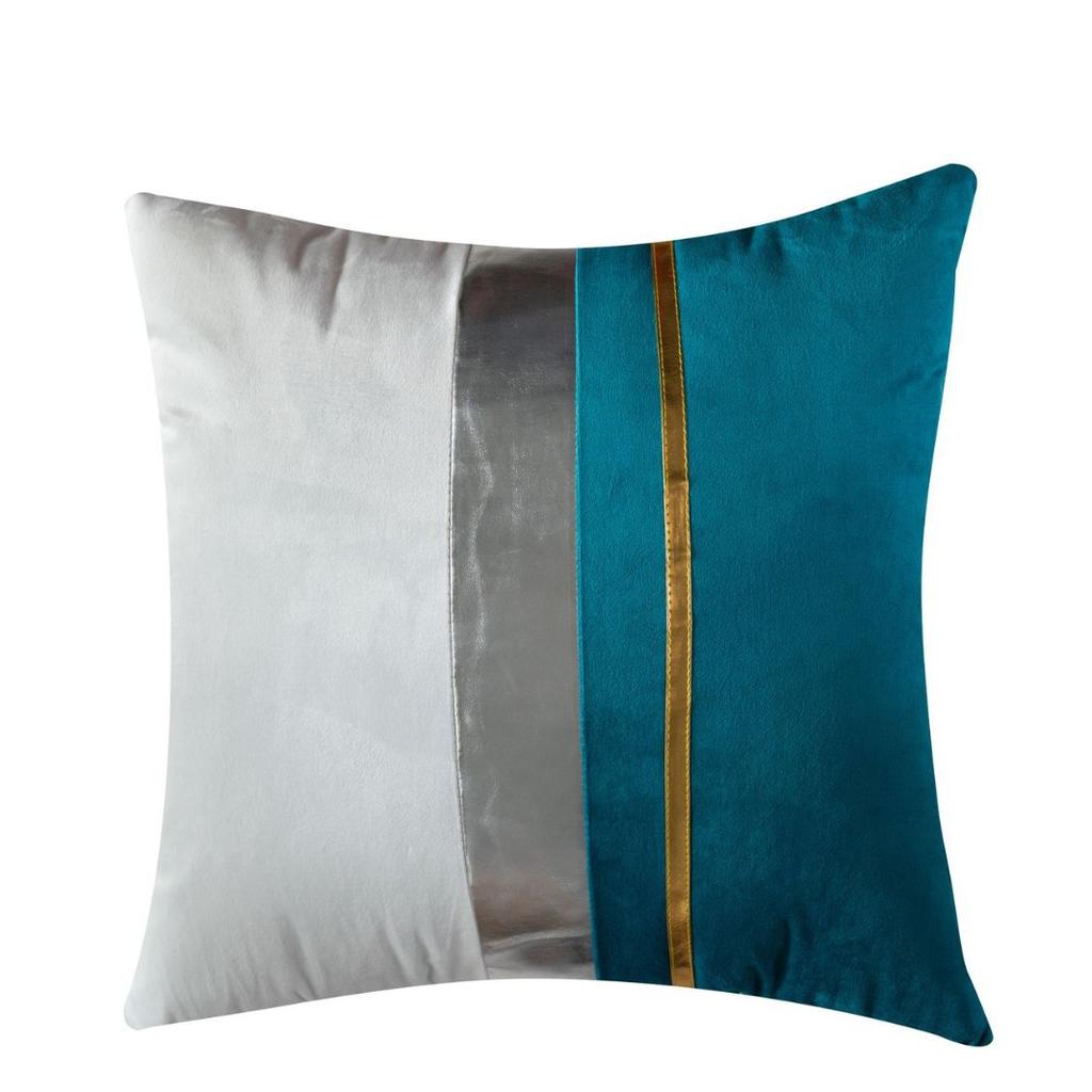 Velvet Gold Bar Splicing Pillow Case Without Core Sofa Pillow Case Waist Pillow Fashion Simple Cushion Cover