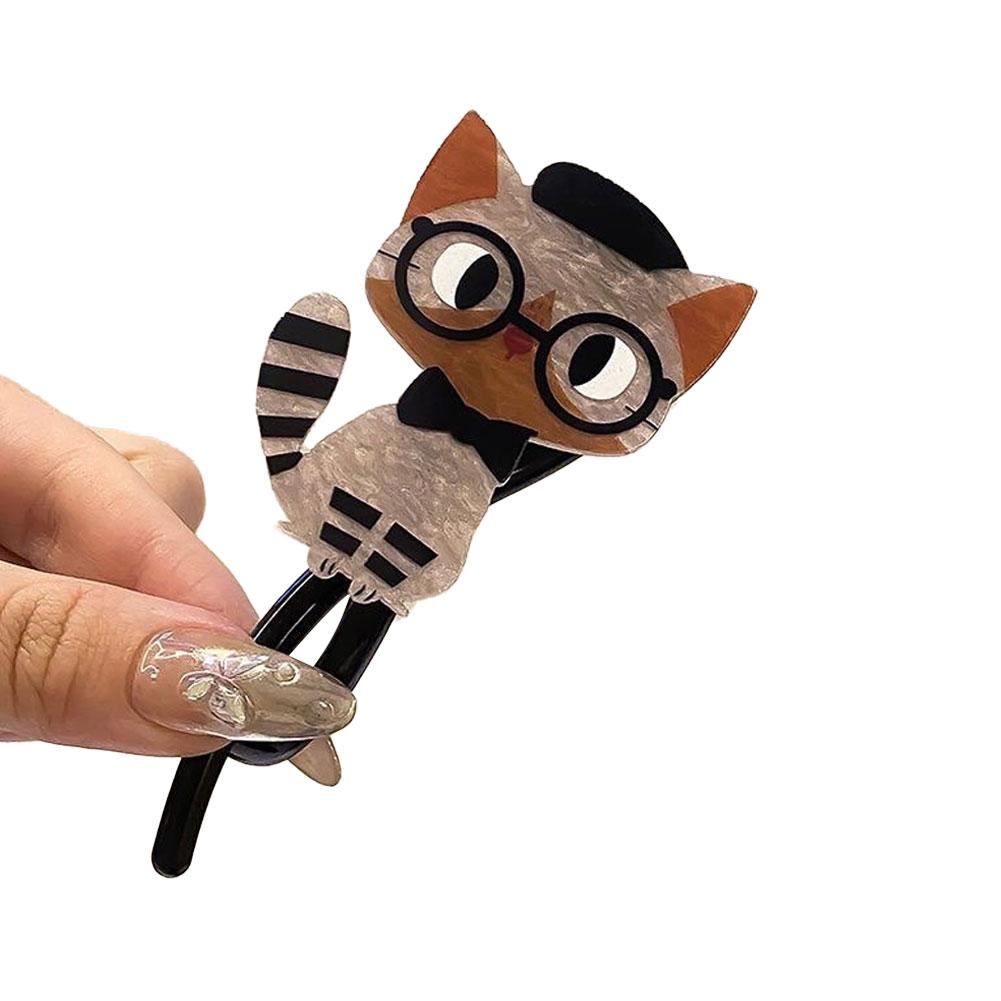 Funny Cute Cartoon Cat Twist Hair Clips Hairgrip For Women Girls Cat French Twist Banana Hair Claw Barrettes Hair Accessories