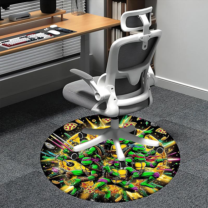 

Pizza Turtles,Cosmic Pizza Party Chair mat Round Rug Office carpet, Non slip, Suitable for Living Rooms, Bedrooms,Decor1205748a 80cm by 80cm
