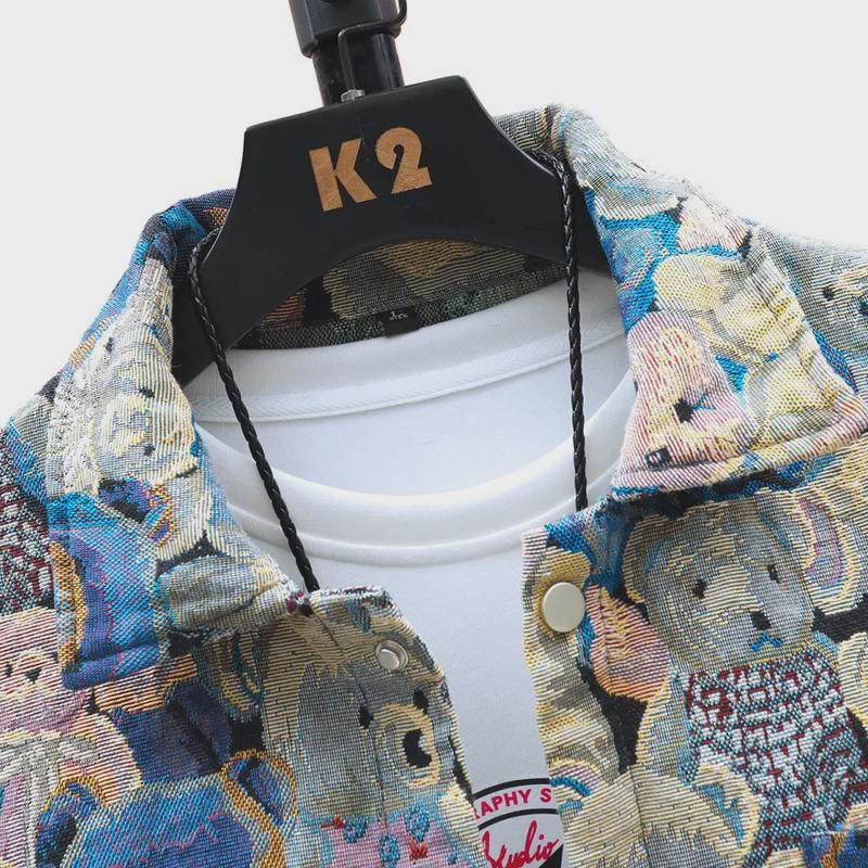 Ανδρικό Υπερμεγέθη Τζάκετ Ντένιμ με Μανίκια Τρία Τέταρτα - Χαλαρή Γραμμή, Μοντέρνο & Ανθεκτικό Ζακάρ Σχέδιο.