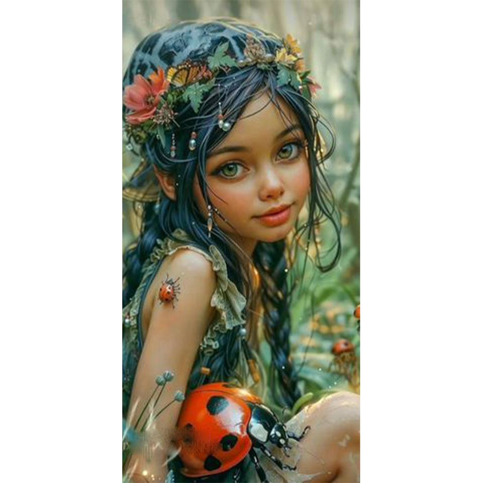 New 2025 Cross Embroidery Girl and Animal Cat 5D DIY Diamond Mosaic Rhinestone Embroidery Kit Home Wall Decoration Gift