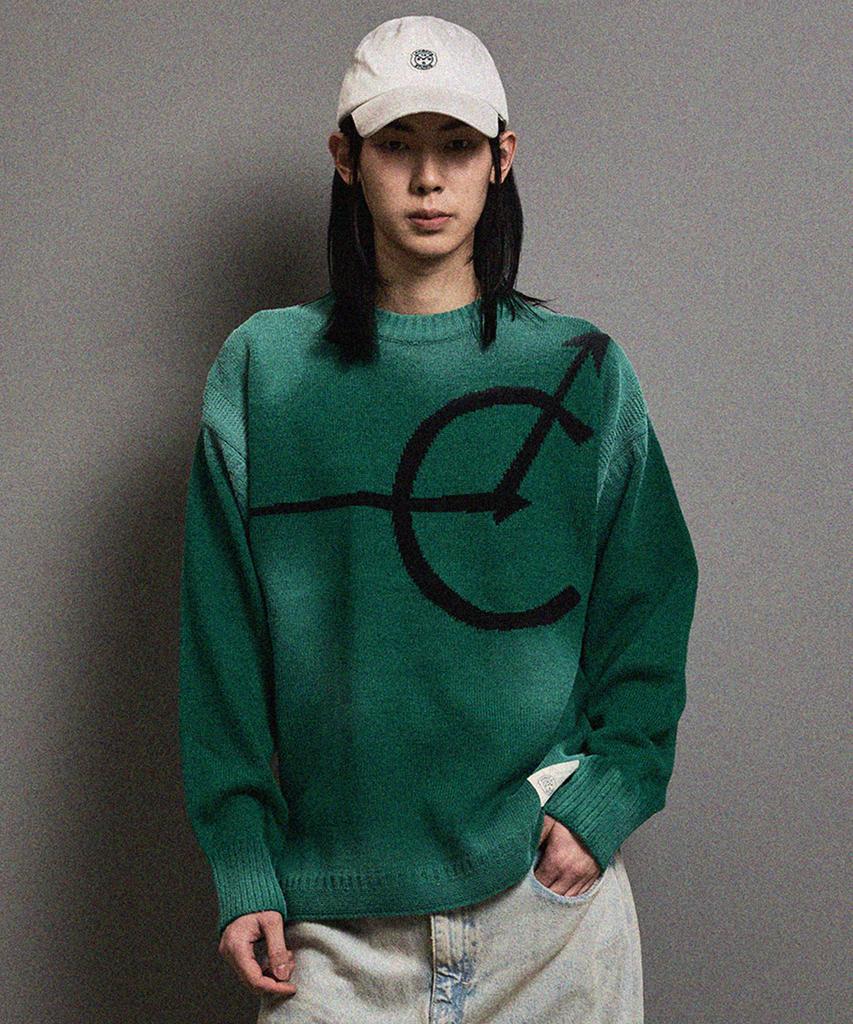 FFEFF STUDIO Vintage Washed Signature Round Pullover (Green)