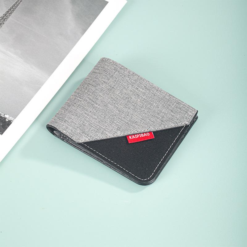 

Мужской короткий холщовый кошелек Мужской маленький кошелек Мужской кошелек Мужской ультратонкий кошелек Визитница Wallet серый