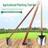 Three-Piece Gardening Tool Set: Hoe, Shovel, and Weeder for Planting and Tilling.
