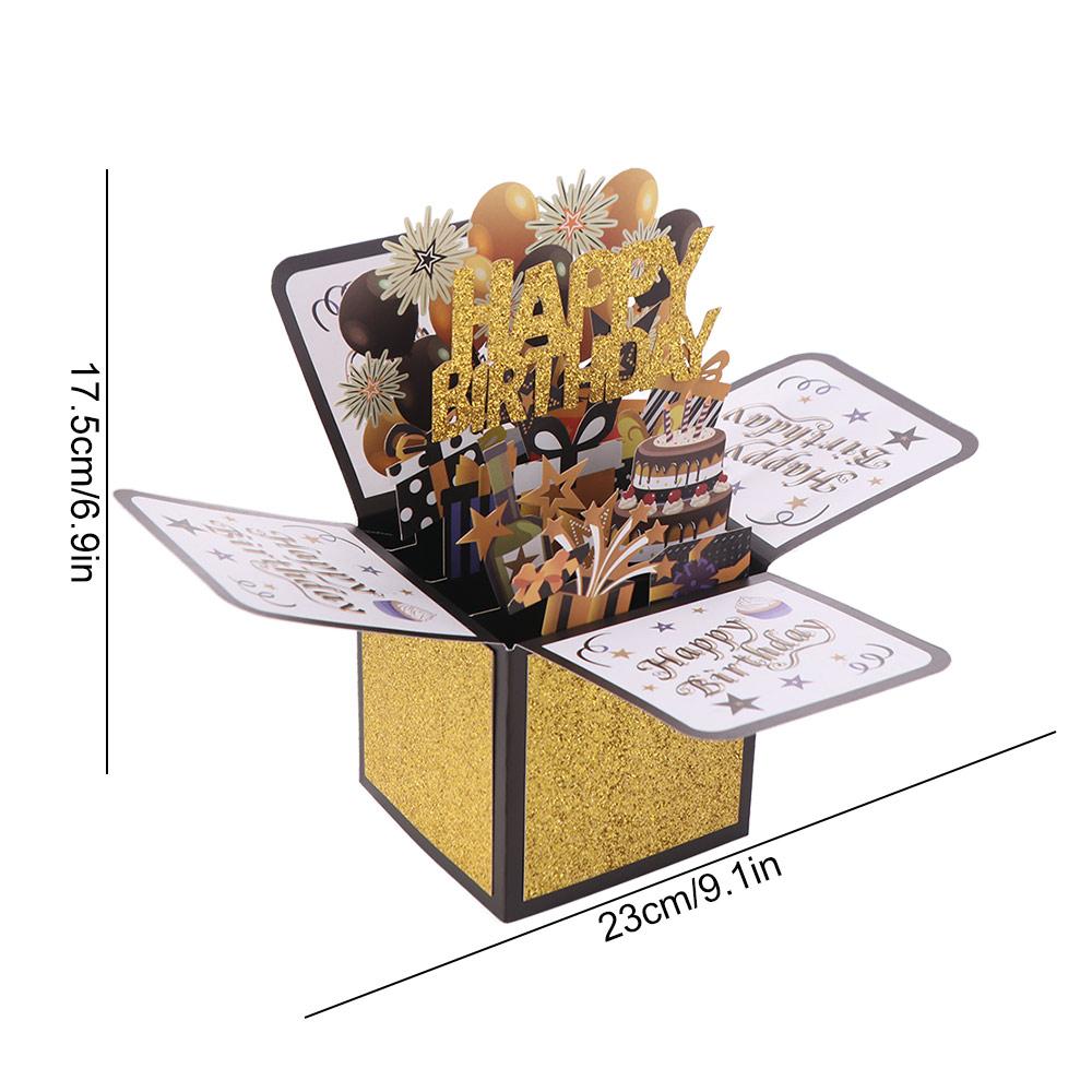 Handmade Happy Birthday Card Paper Birthday Gift Card 3D Pop Up Birthday Greeting Card Business