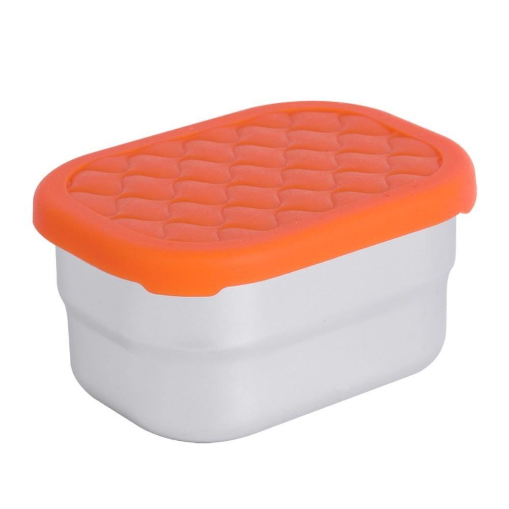 New Stainless Steel Food Container Reusable Silicone Lid Snack Container Sealed Multi-purpose Fruit Storage Box