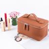 Handmade Cowhide Makeup & Toiletry Bag - Large Capacity, Portable Lipstick Storage