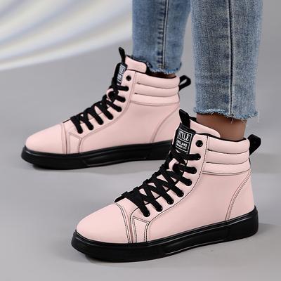 Übergröße Herren Damen Lederstiefel Herbst Neue Mode Paar High-Top Stiefel Plateau Bequeme Freizeitschuhe Herren Damen