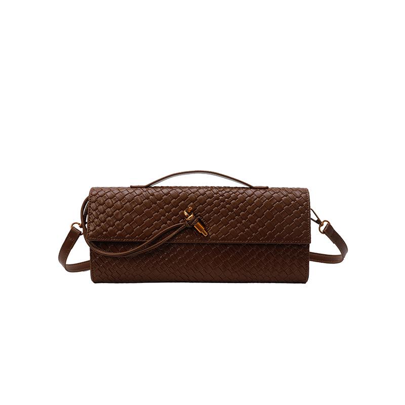 Women's Crossbody Woven Baguette Clutch - Fashionable Accordion Evening Shoulder Bag