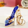 Car Key Holder Rhinestone Rose High Heel Keychain, Sparkling High-Heeled Shoes Ring, Purse Charm Bag Backpack Hanging Decor Charm, Gift for Women