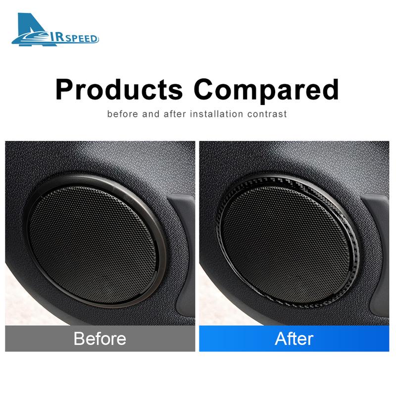 Real Soft Carbon Fiber for Mercedes Benz Smart 451 Fortwo 2008-2012 2013 2014 2015 Car Audio Speaker Trim Sticker Accessories