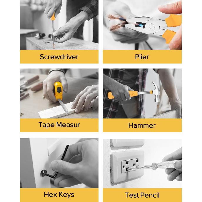 24pcs Home DIY Tool Kit for Household, Office & Garage - General Repair Small Hand Tool Set with Storage Case