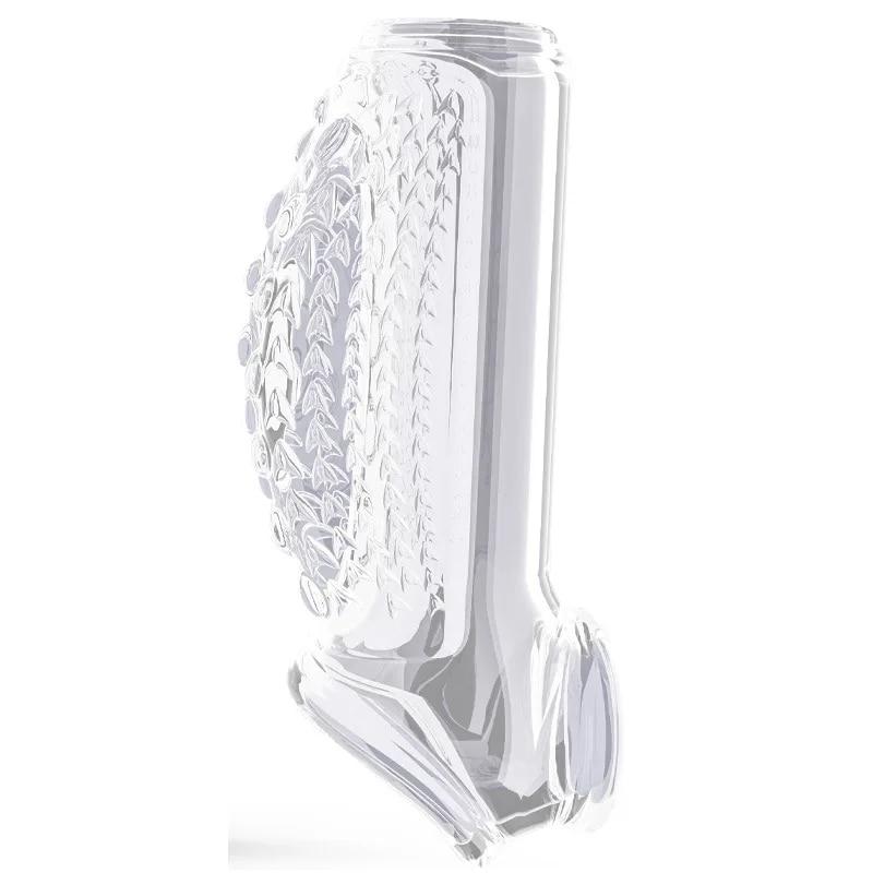 Silicone Penis Enlargement Sleeve Hollow Penis Extender Semen Cock Ring Locking Delay Sleeve Sex Toys For Men Adult Toy Sex Shop