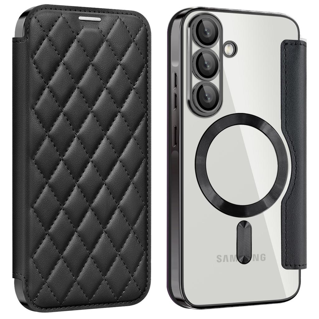 Dla Samsung Galaxy A56 5G Magnetyczne Etui Romb PU Skóra Pokrowiec na Telefon