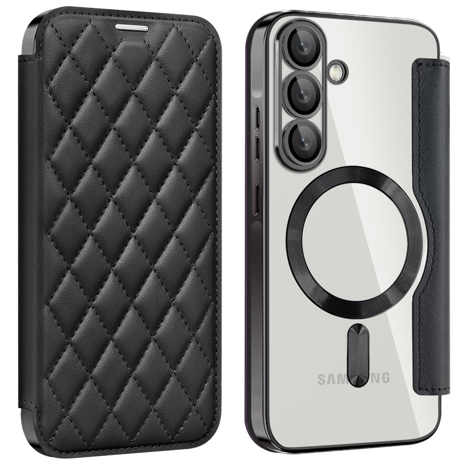 

Чохол для Samsung Galaxy A56 5G Сумісний з MagSafe Ромбовидний Чохол для телефону з ПУ шкіри Black