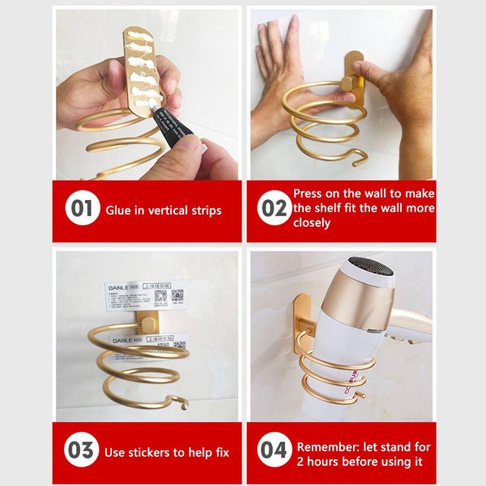 Organizer Spiral Stand Hanger Hair Dryer Holder Storage Shelf Hairdryer Rack Bathroom Accessory