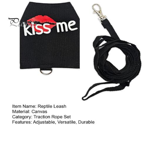 Lizard Reptile Leash Harness Set Adjustable Small Animal Harness with Traction Rope for Bearded Dragon Chameleons Outdoor Walking