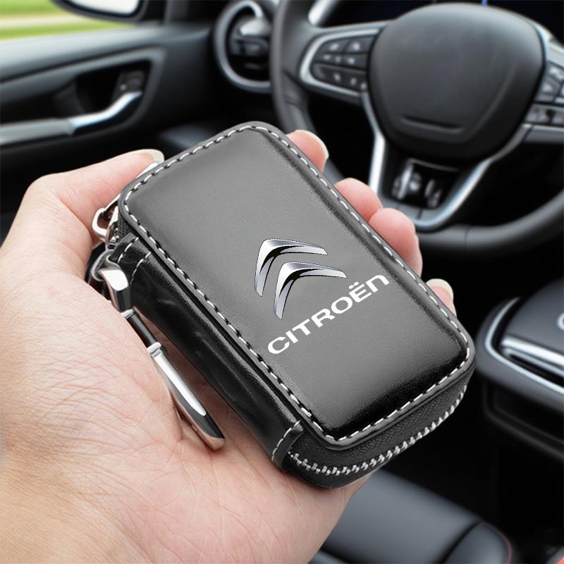 Car Key Case Leather Wallets Housekeeper Covers Zipper Bag For Citroen C1 C2 C4 C5 C3 C4L C8 Berlingo Xsara Picasso Accessories