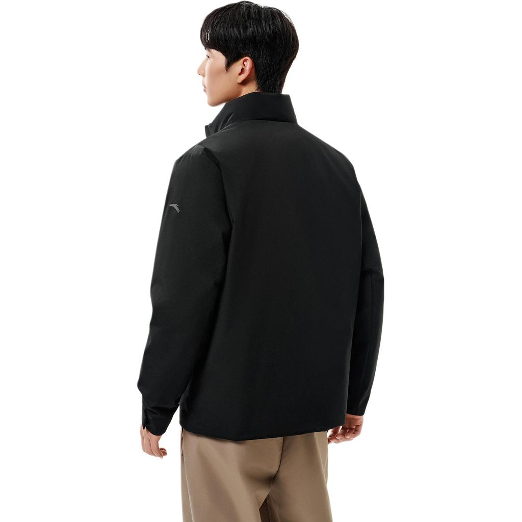Anta Warm Comfortable Simple Versatile Stand Collar Solid Color Zipper Down Jacket Men Outerwear 152547932-2