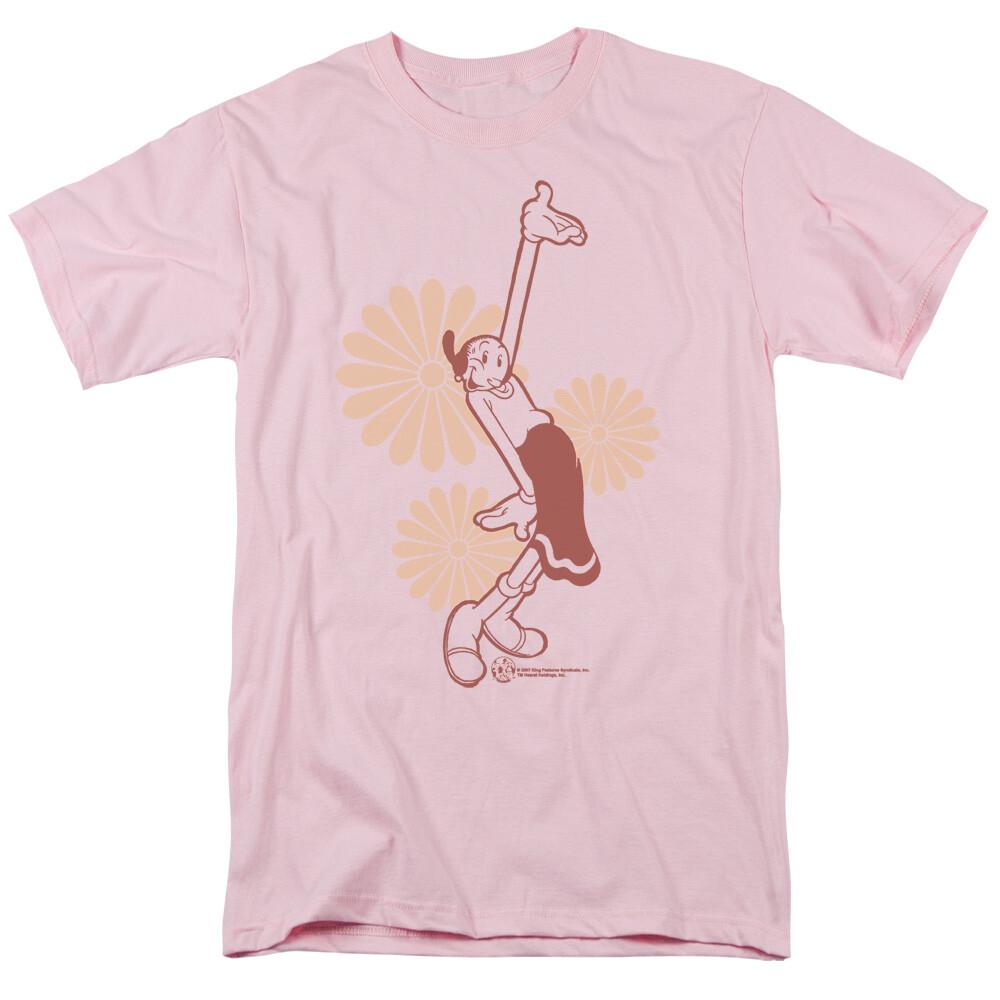 Popeye Daisies T Shirt Mens Licensed Olive Oyl IDW Comics Tee Light Pink XL