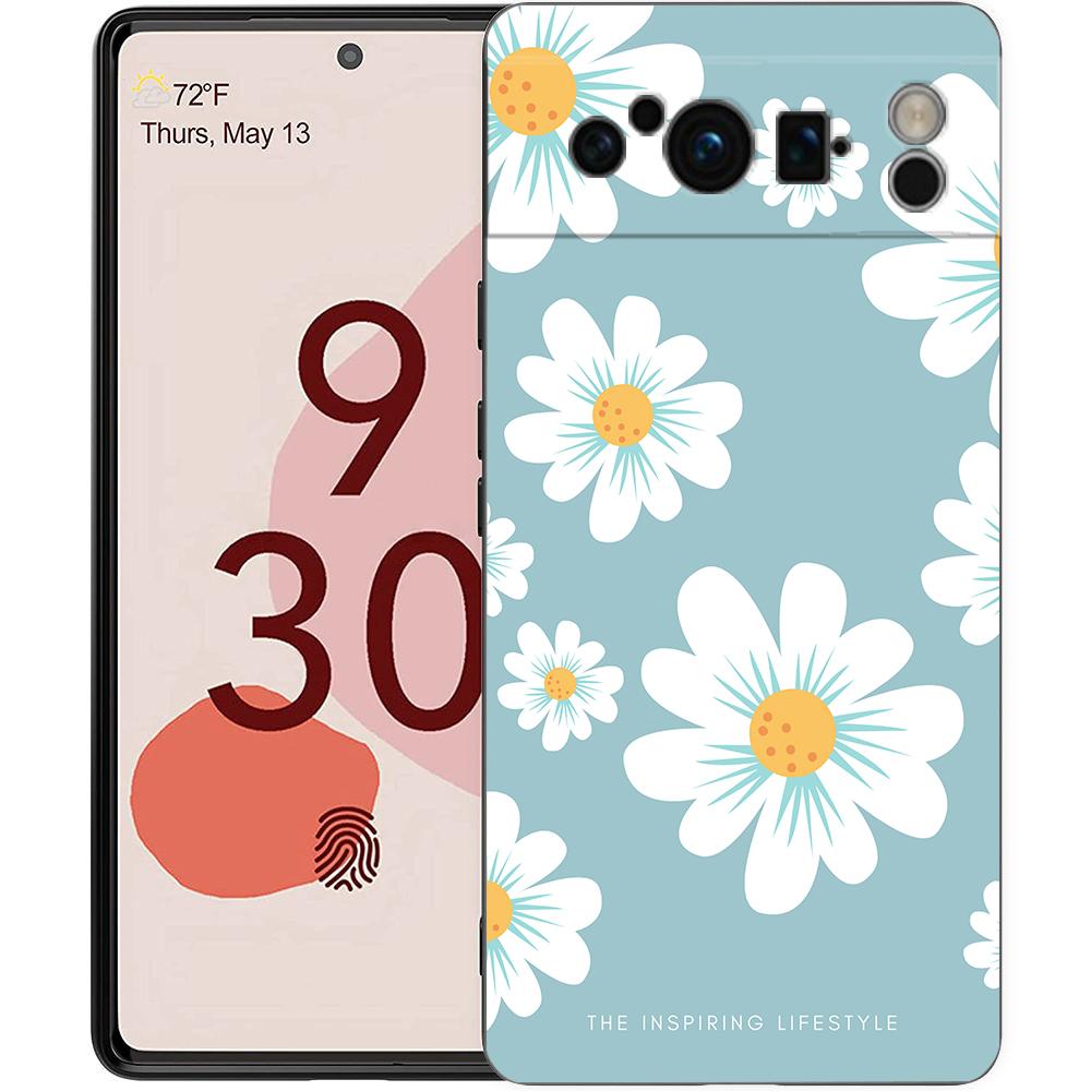 Summer Daisy Sunflower Floral Flower Phone Case for Google Pixel 8 7 6 7A 6A Pro 5G Shockproof Silicone 9 Pro XL 8 Pro 5G Shell