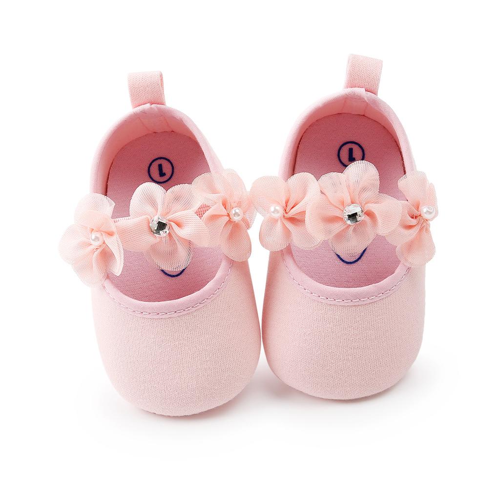MYGGPP Kleine Blumen-Kleinkindschuhe mit weichen Sohlen, Babyschuhe, Schuhe mit weichen Sohlen, Prinzessinnenschuhe