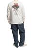 One Colors TOM AND JERRY Men's Long Sleeve T-Shirt with Pigment Print, Crew Neck, Size 2L, Ivory (90)