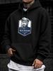 Men'S Hoodie, Casual Daily Wear, Old Sailor Yacht Club Graphic, Pullover Sweatshirt, Vintage Nautical Style, Autumn Winter Outdoor, Kangaroo Pocket Dr