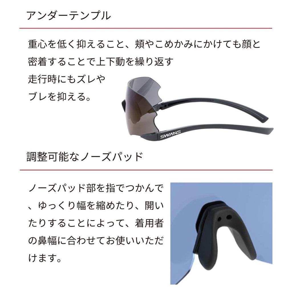 Used New [SWANS] Sports Sunglasses Made in Japan Mirror Lens E-NOX NEURON G3 Enox Neuron Running Marathon Tennis Golf Baseball ENNG3-1701 MBK Adult
