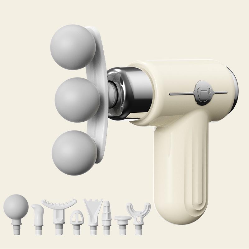Multi-Head Muscle Relaxation Massager: Electric Fascia Gun for Sports and Neck Therapy, Home Fitness, Mini Size.