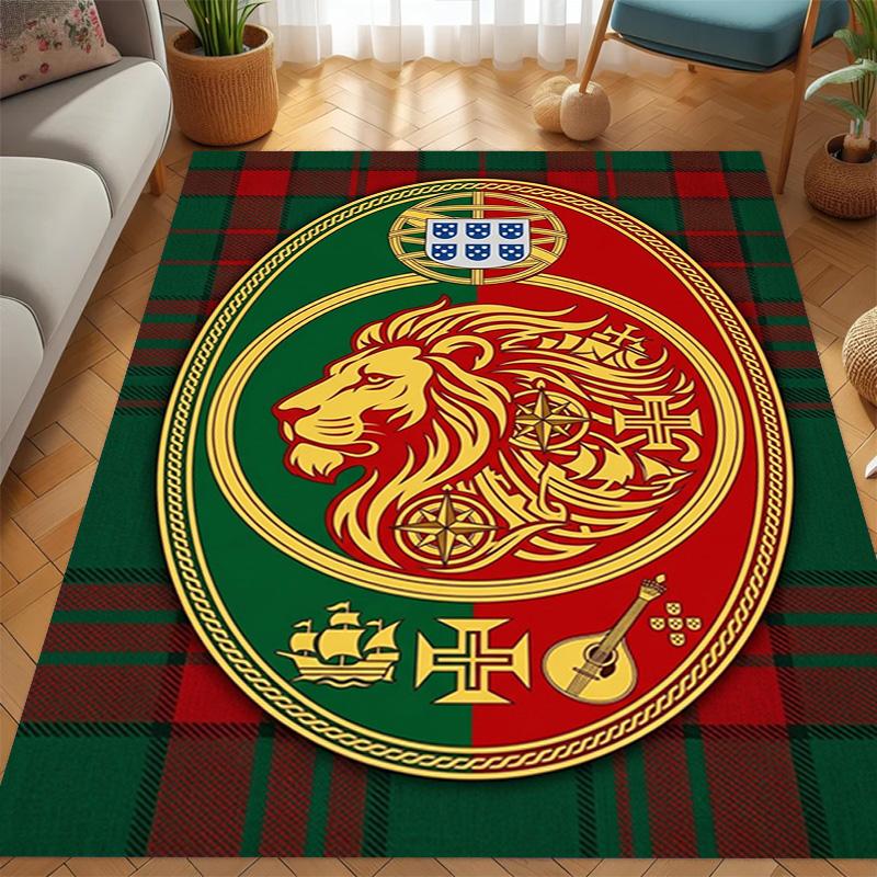 Royal Emblem Checkerboard Background carpet Living room and bedroom mats Suitable for all seasons Doormat Protective pad Fashion