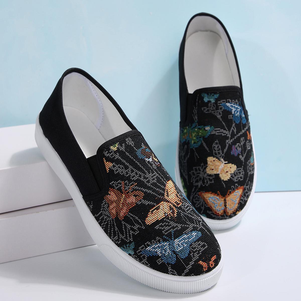 

Дышащая сетка Легкая повседневная обувь Женская мода Женские туфли на плоской подошве с принтом Рыбацкая обувь на плоской подошве Обувь Zapatos De Mujer 42 чёрный