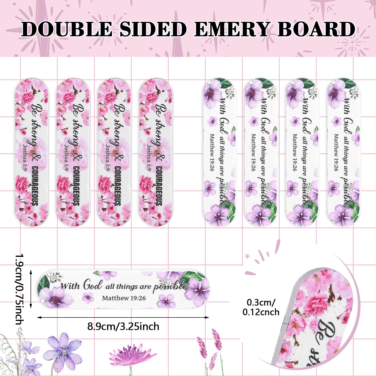

50 Pack Christian Gifts Nail File For Women Mini Bible Verse Double Sided Emery Board Flower Scripture Manicure Pedicure Nail Ar 1 белый