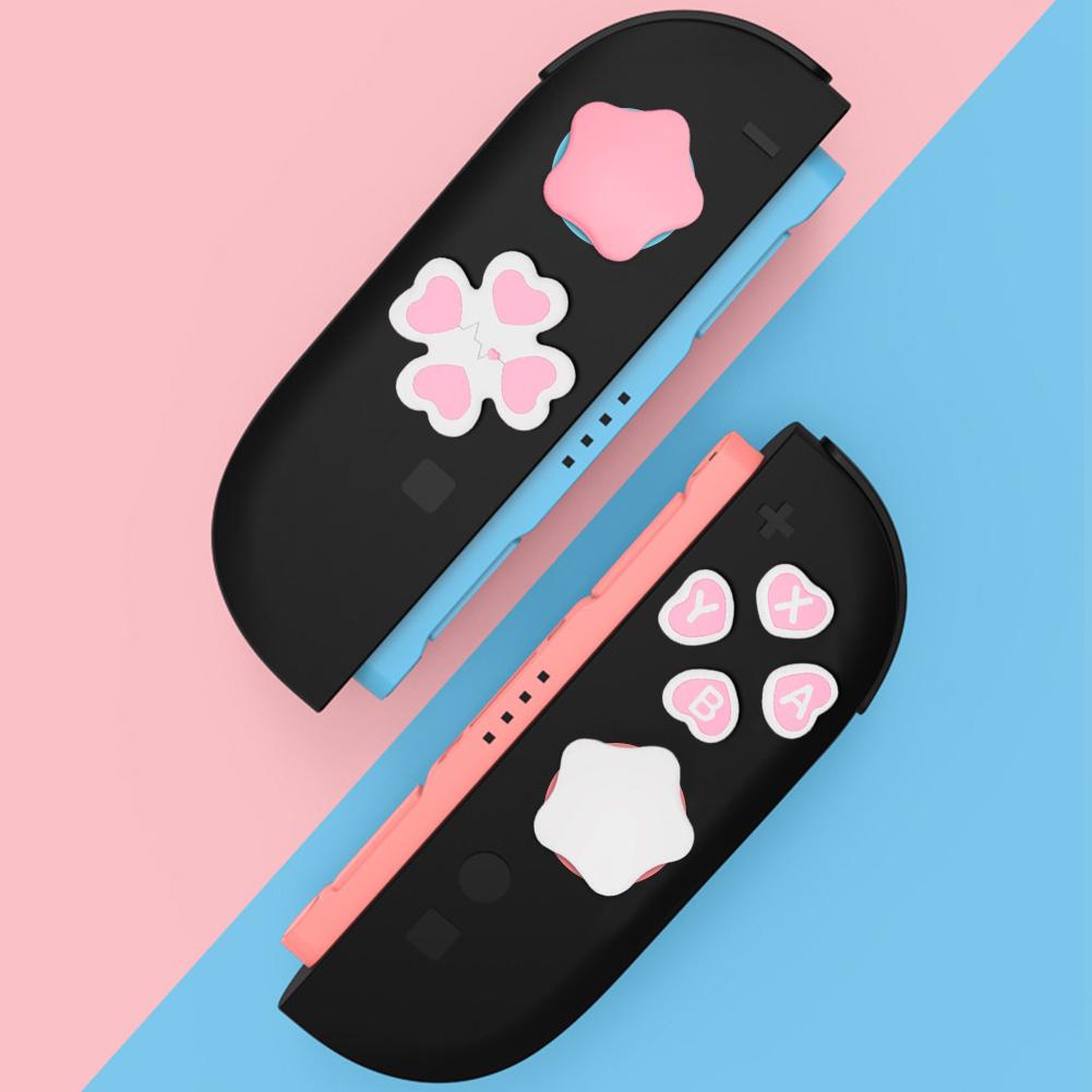 For Switch2 Cute Thumb Sticks Grip Cover for Nintendo Button Caps for Switch2 Joy-Con D-Pad Button Caps Silicone Thumb Grips Set