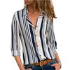 Women's Fashion V-neck Long Sleeve Printed Shirt Casual Elegant Blouse Top
