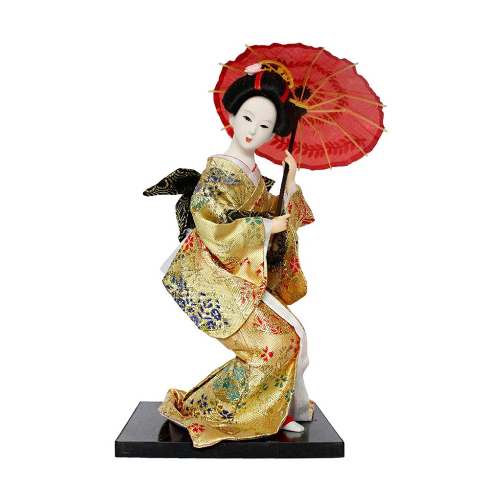 Figurine Kimono Doll Shape Decor Creative Japanese Doll Tabletop Decor Japanese Style Doll Desktop Ornament House Decoration