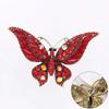 Vintage Butterfly Brooch: High-Grade Silk Scarf Buckle with Rhinestone Pin & Retro Animal Design
