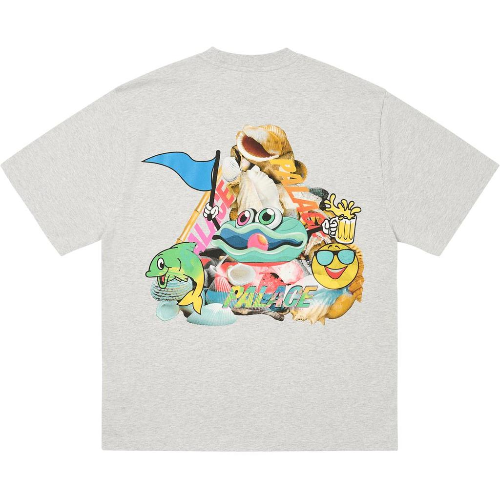Palace P Sea T-Shirt Grey Marl Unisex Tops P27TS350 Buy cheaply on