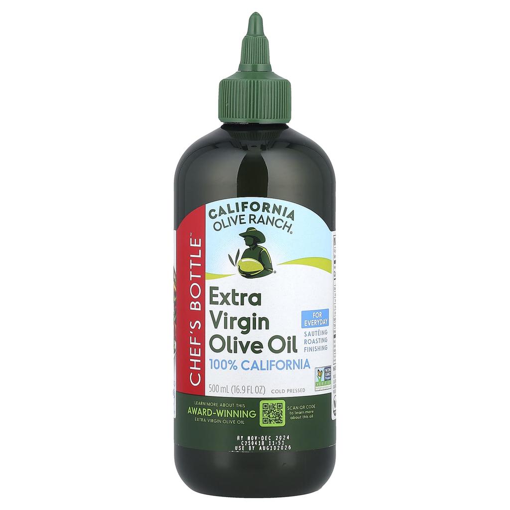 California Olive Ranch Chef's Bottle™, Extra Virgin Olive Oil, 100% Californian, 500 Ml (16.9 Fl Oz)