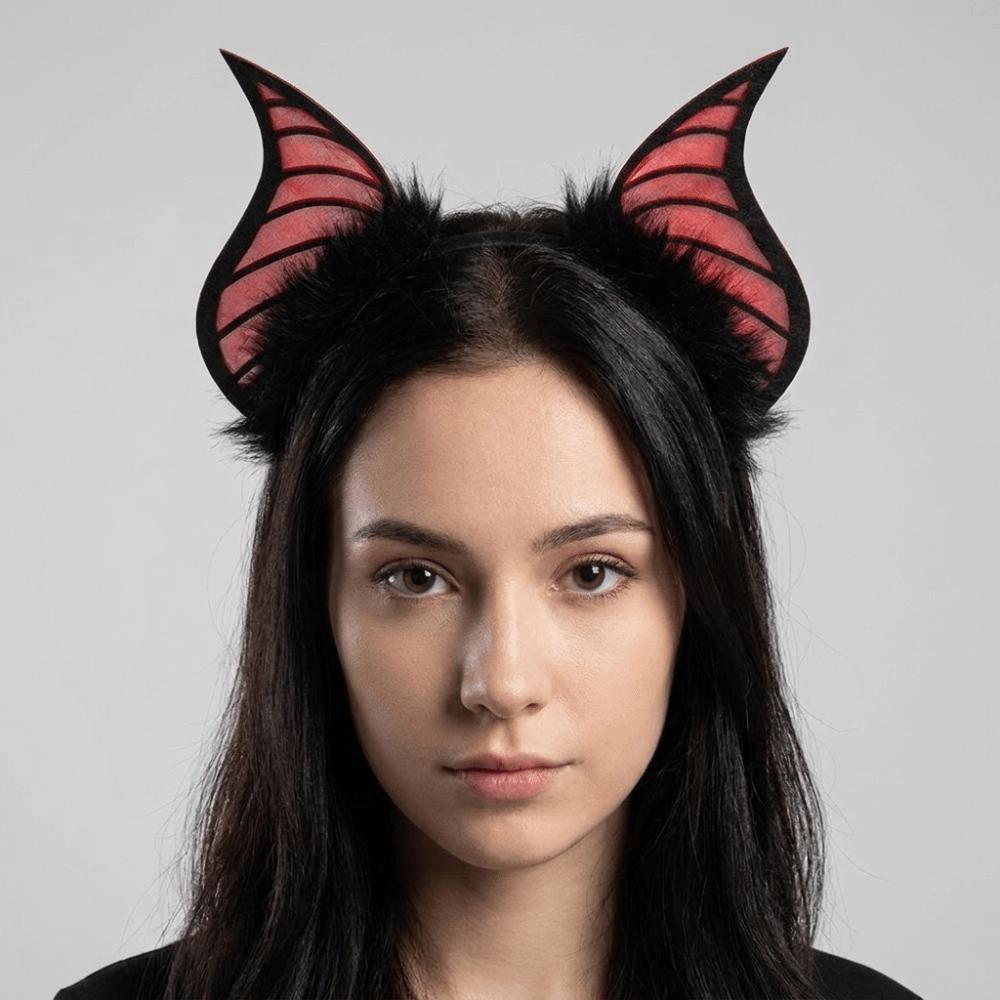 Furry Bat Ears Headband DIY Halloween Hairband Creative Halloween Costume Cosplay Props  Kids