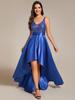 Ever-Pretty Women's V-Neck A-line High-Low Hem Backless Sparkly Prom Dress Plus Size Evening Dresses
