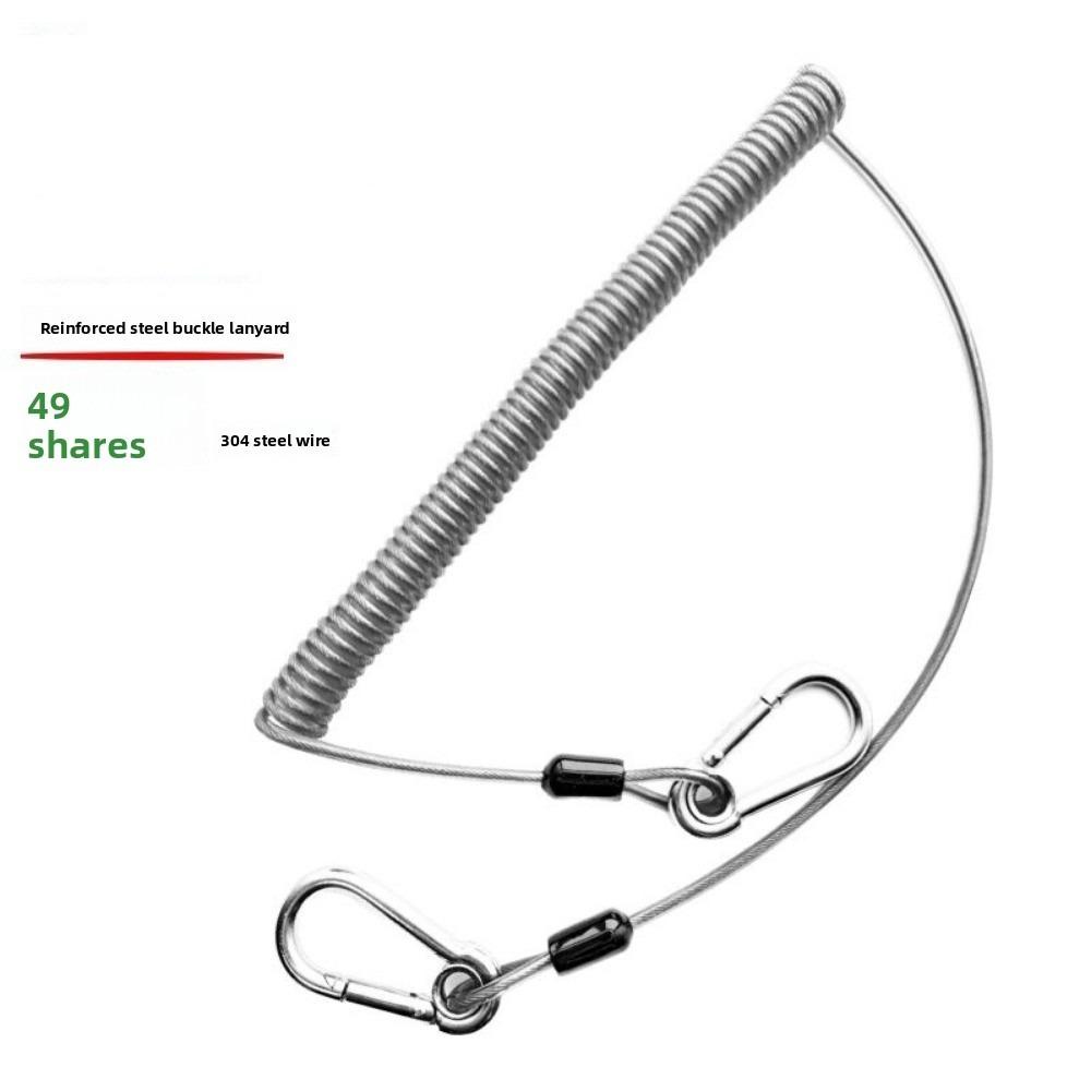 New with Metal Carabiner Outdoor Key Cord 304 Stainless Steel Multistyles Anti-slip Rope Weighing 46KG Fishing Lanyards