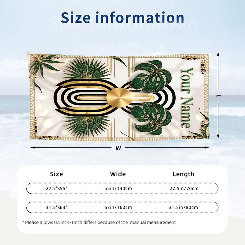 Decorative Artwork Theme Beach Towel Personalized Custom Name & Text Soft Quick Dry Beach Towel for Swimming Travel