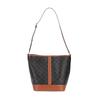 Celine Triomphe Classic Monogram Canvas And Calfskin Bucket Bag Women Shoulder Bag Brown 191132CAS-04LU
