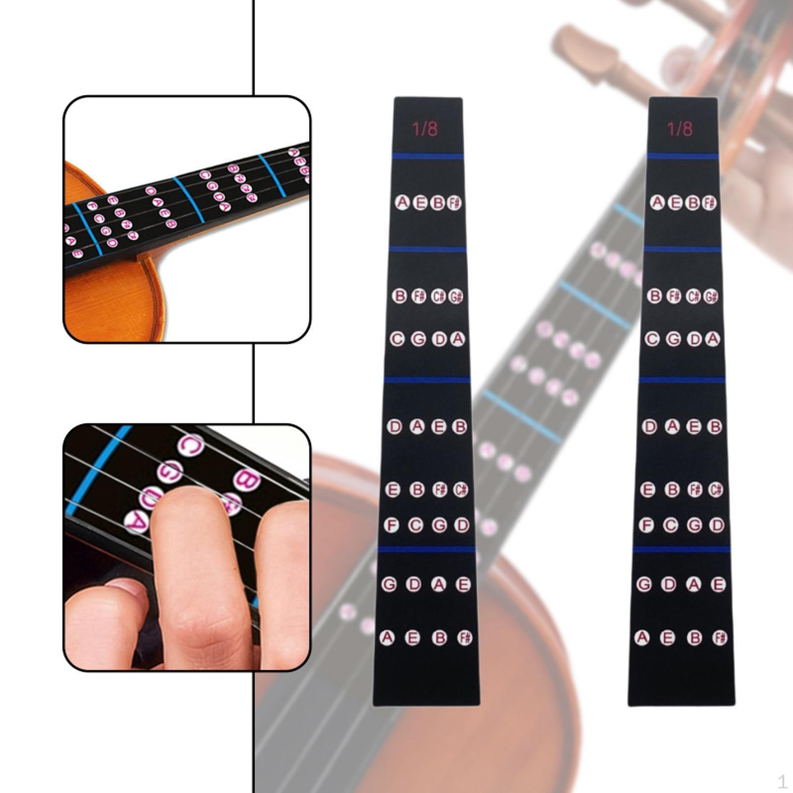 

2 Pieces Finger Guide Stickers Fingerboard Markers Parts Decal Fretboard Note Labels for Style E
