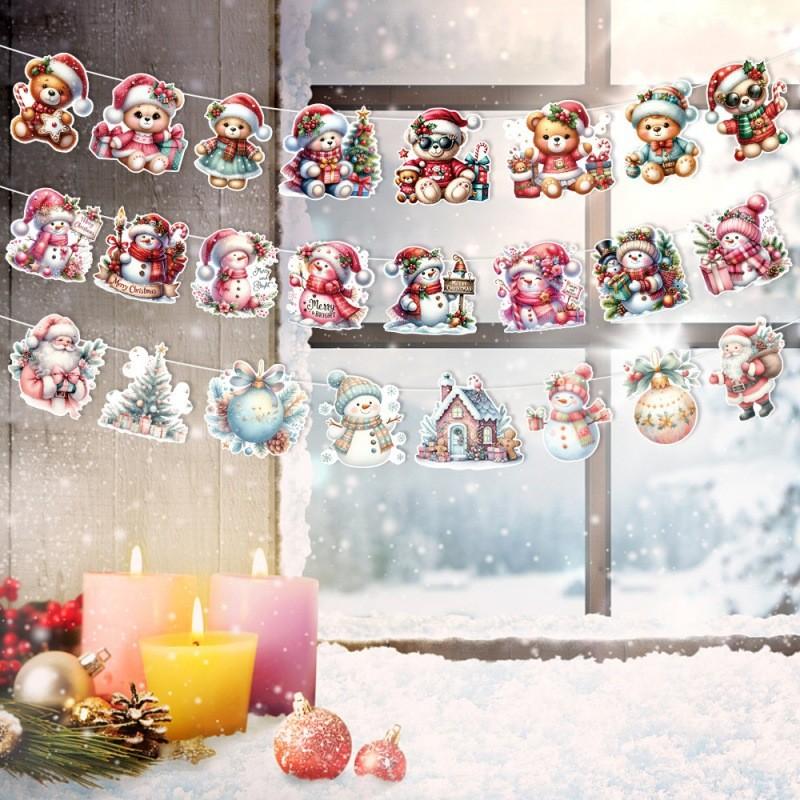 Christmas Year New Party Reindeer Banner Ribbon Holiday Decoration Supplies