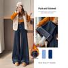 Women's Fleece-Lined Wide-Leg Jeans - Trendy Loose Flared Style for Spring/Autumn/Winter 2024