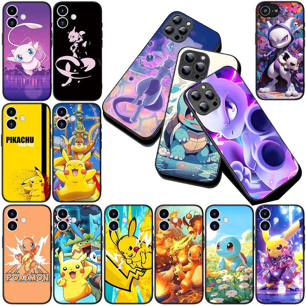 Mew two P-Pokemons P-Pikachus GO Phone Case for OPPO A80 A18 A16 A40 A17 A15 A38 A78 A79 A54 A57 A12 A60 4G 5G Protective Cover