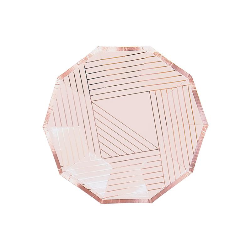 Champagne Party Rose Gold Disposable Tableware Pink Birthday 1st Baby Shower Favor Paper Plates Cup Party Supplies Wedding Decor